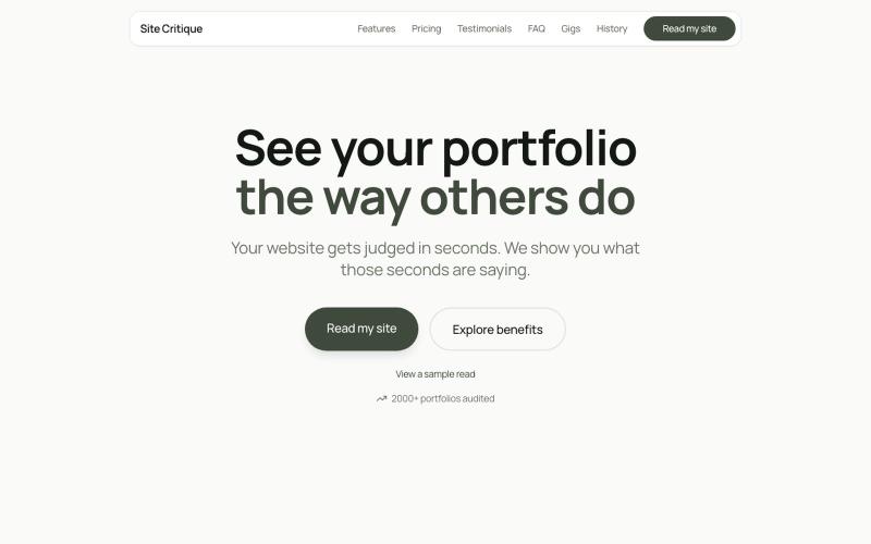 Site Critique - See Your Website The Way Others Do — screenshot