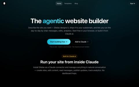 Sitelas — The Website Builder That Lives Inside Claude — screenshot