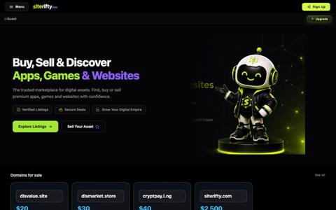 Siterifty — Buy & Sell Websites, Apps & Games — screenshot