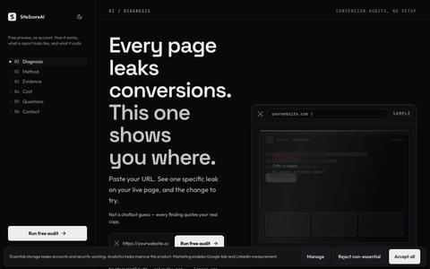 SiteScoreAI - Evidence-Backed Website Conversion Audits — screenshot