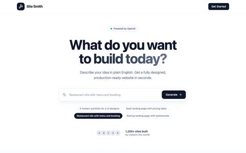Site Smith - AI Website Builder — screenshot