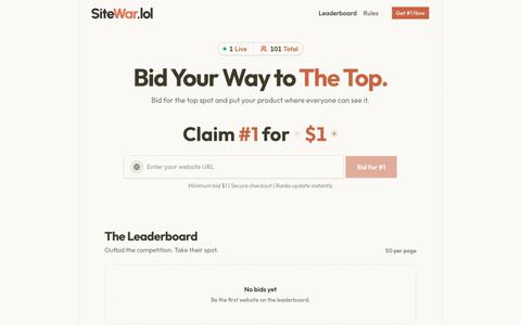 SiteWar - Battle for the Top Spot — screenshot