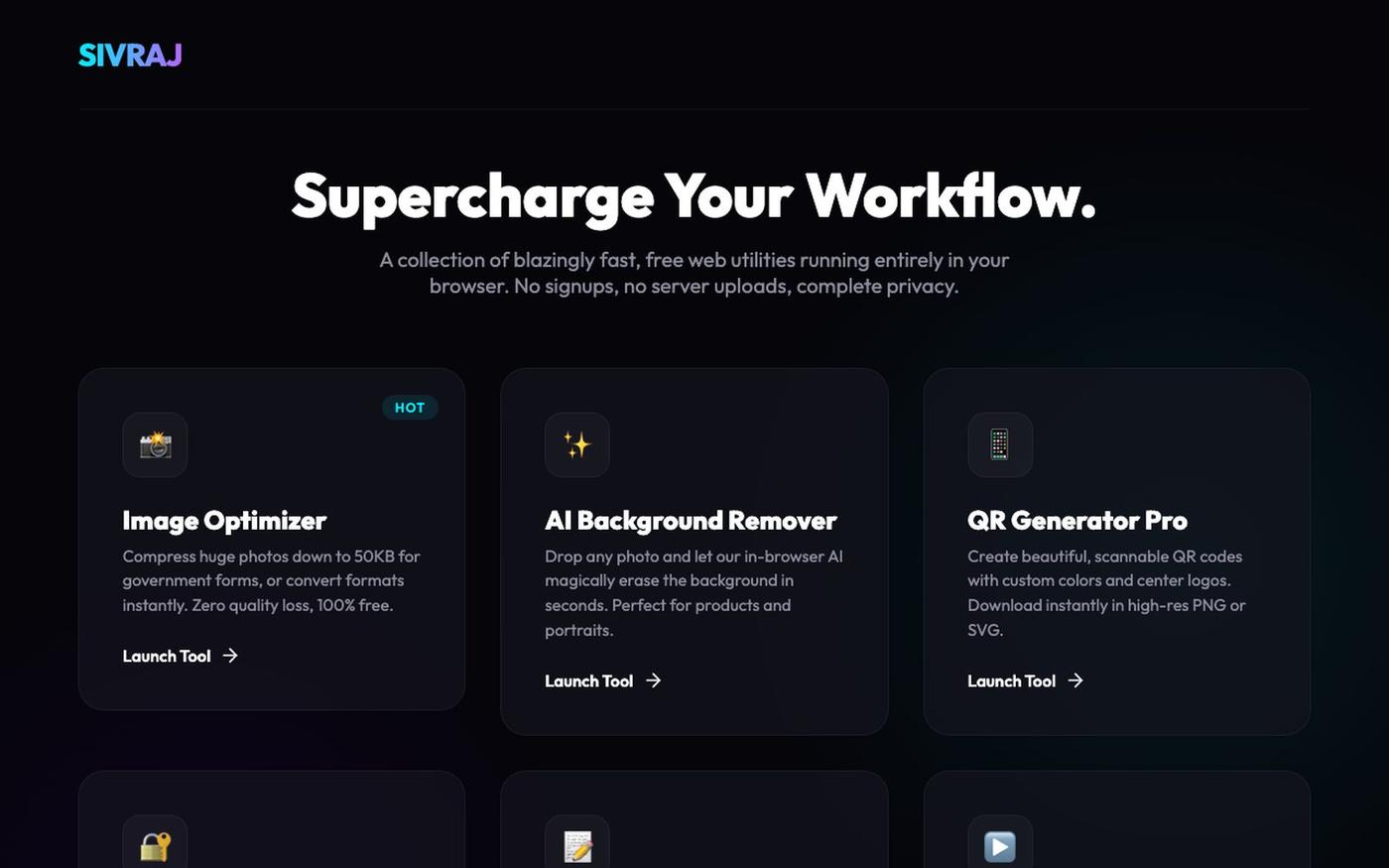 Sivraj Web Tools — screenshot