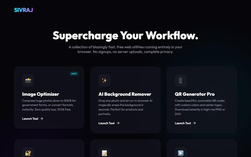 Sivraj Web Tools — screenshot