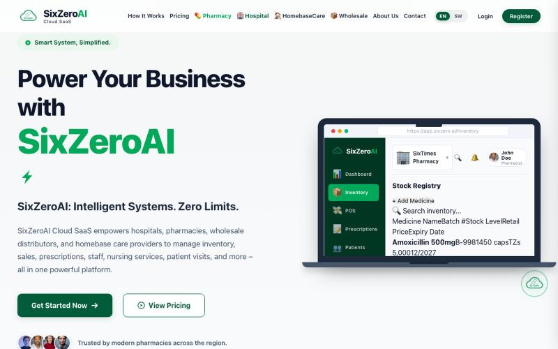 SixZeroAI | Healthcare Cloud SaaS — screenshot