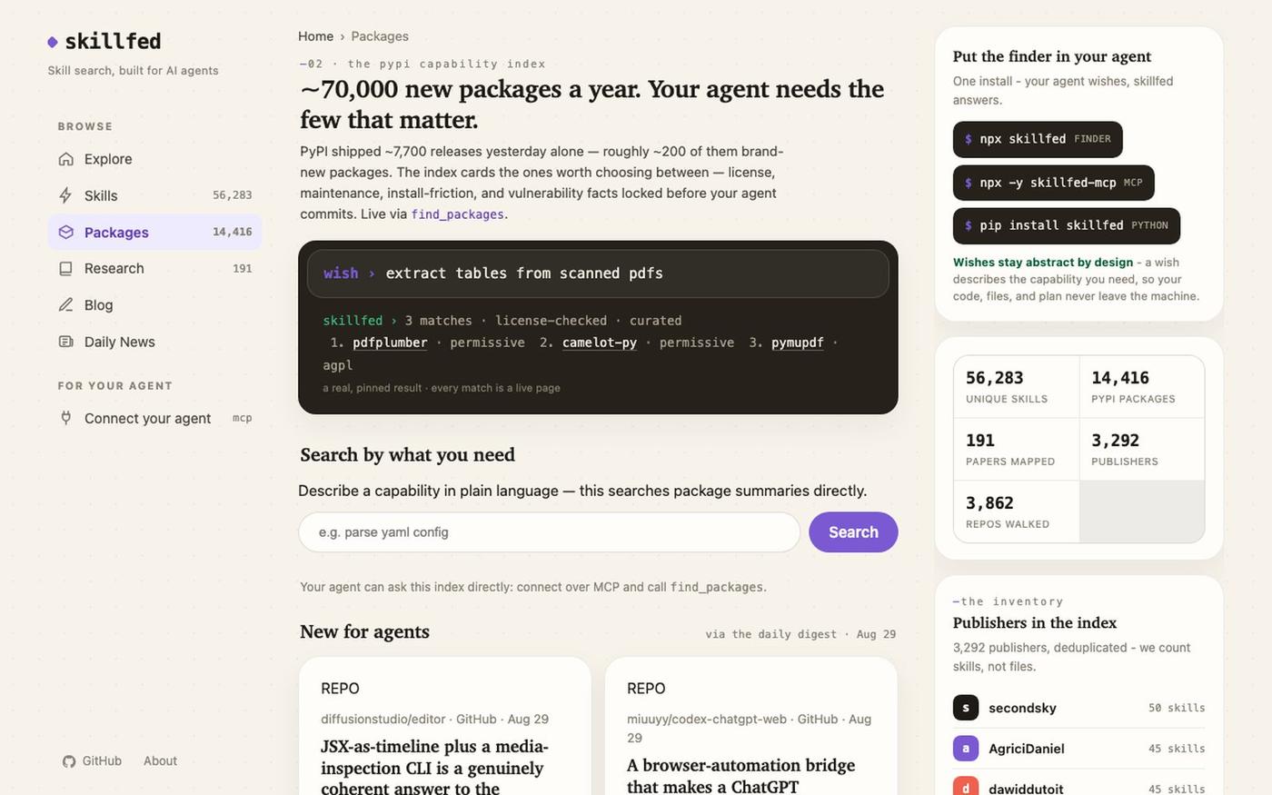 Packages — SkillFed — screenshot