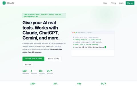 AI Skills for Claude, ChatGPT, Gemini & More | Skills Wiki — screenshot
