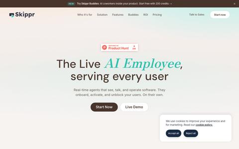 Skippr | The Live AI Employee, Serving Every User — screenshot