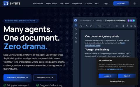 AI Document Editor for People and Agents | SKYBITS — screenshot