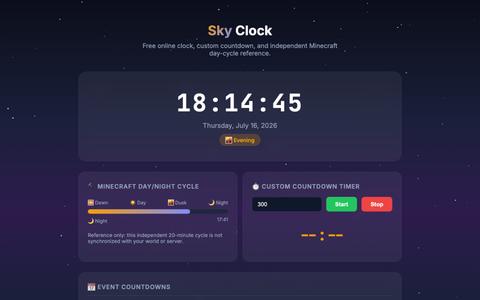 Sky Clock - Free Online Game Timer & Countdown — screenshot