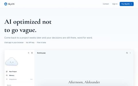 SkyOS — AI optimized not to go vague — screenshot