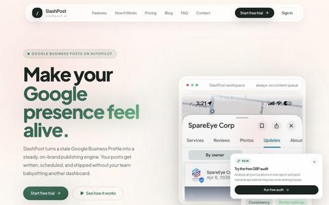 SlashPost — AI-Powered Google Business Profile Automation — screenshot