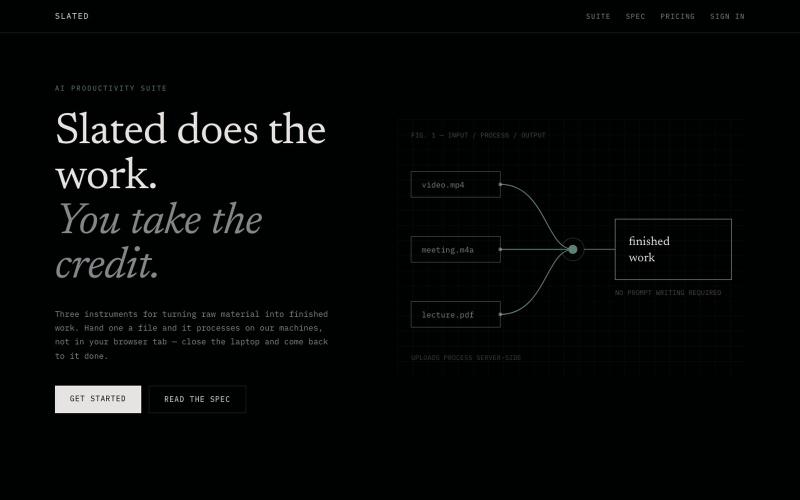Slated — Slated does the work. You take the credit. — screenshot