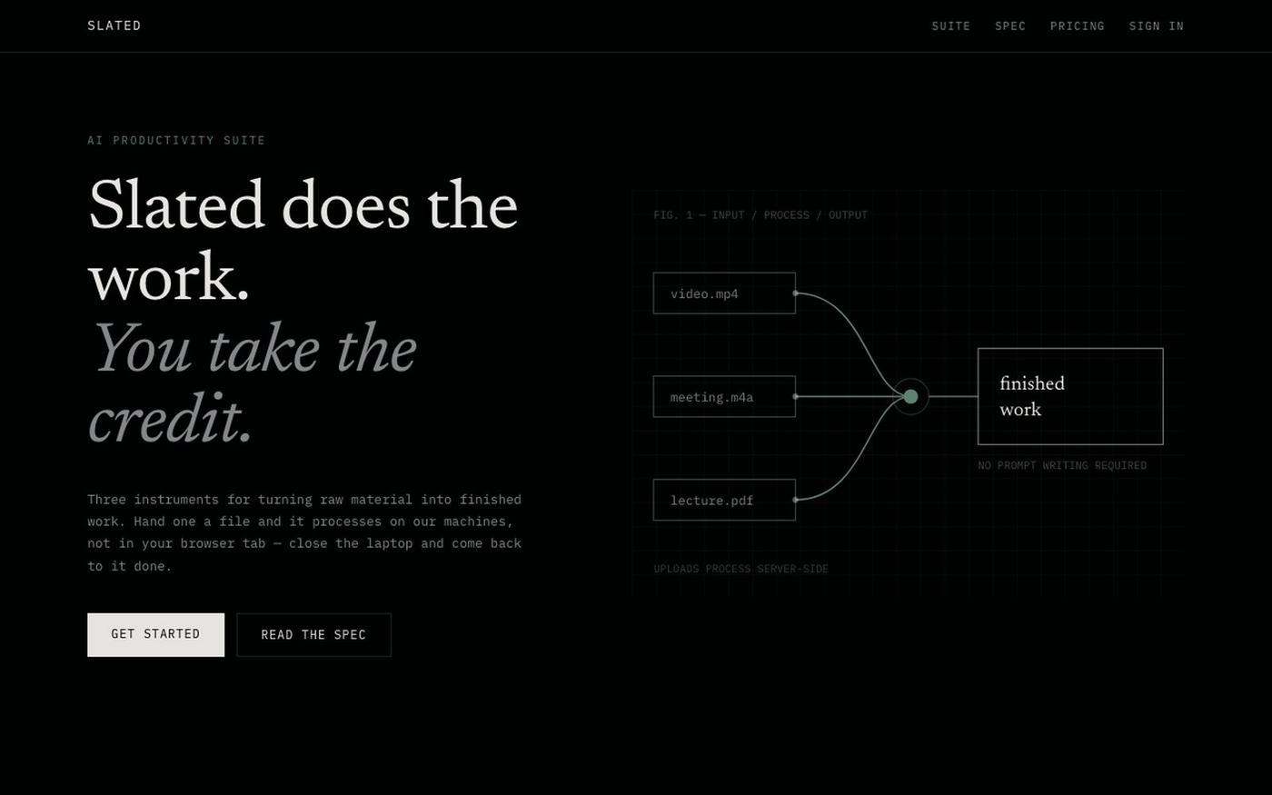 Slated — Slated does the work. You take the credit. — screenshot
