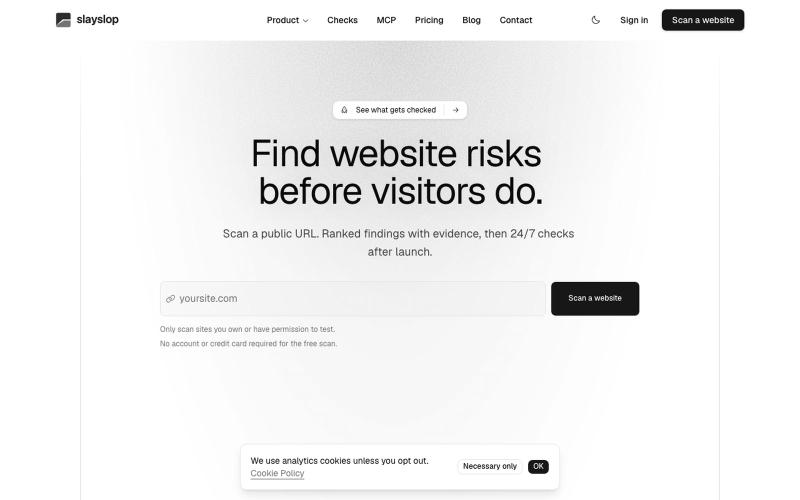 Website Security, SEO and Uptime Checks | SlaySlop — screenshot