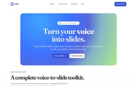 Voice to PowerPoint AI Presentation Maker | Slides — screenshot