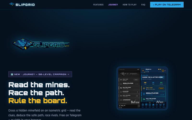 SlipGrid — Read the mines. Race the path. Rule the board. — screenshot