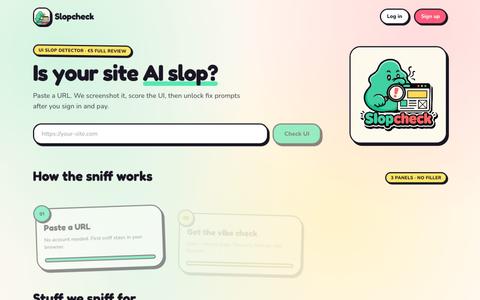 Slopcheck — Is your UI AI slop? — screenshot