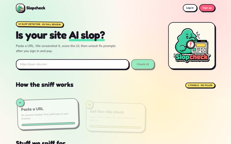 Slopcheck — Is your UI AI slop? — screenshot