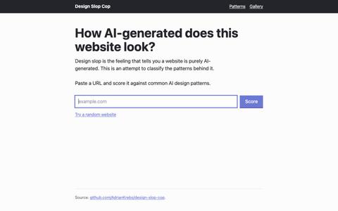 Design Slop Cop: how AI-generated does this website look? — screenshot