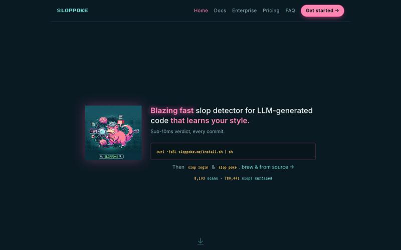 Sloppoke — AI Slop Code Tool · Pre-commit Slop Detector for LLM-Generated Code — screenshot