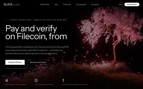 Sluice — safety-gated REST access to Filecoin Onchain Cloud — screenshot