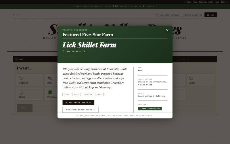 SmallAg Yellow Pages — Local Food Directory — screenshot