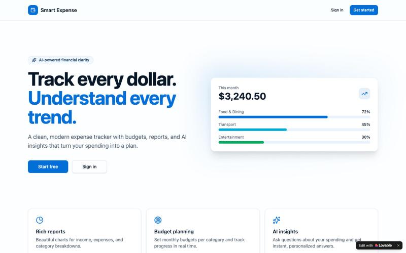Smart Expense Tracker — screenshot
