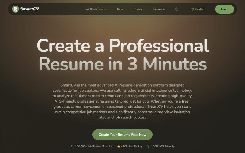 AI Resume Builder-Professional Templates-SmartCV | SmartCV — screenshot