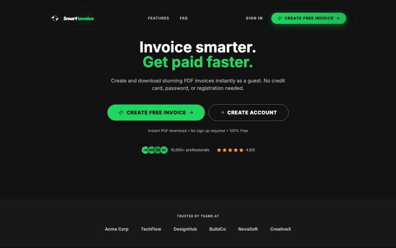 SmartInvoice - Professional Invoice Management — screenshot