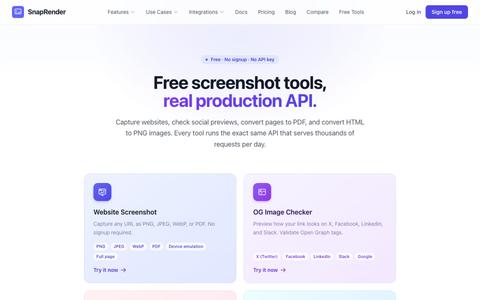 Free Screenshot Tools: Capture, Convert, Check | SnapRender — screenshot