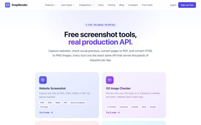 Free Screenshot Tools: Capture, Convert, Check | SnapRender — screenshot