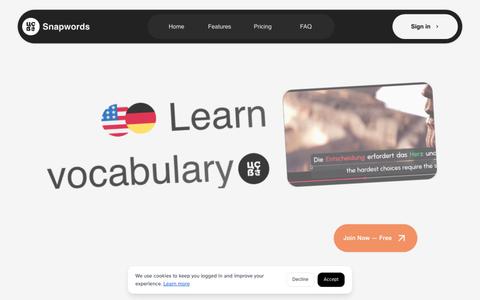 Snapwords | Learn German & English While You Watch Videos & Browse — screenshot