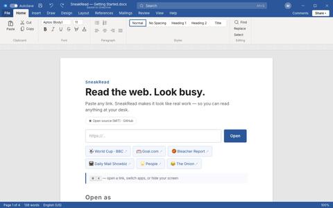 Look Busy at Work: Fake VS Code & Word Screens | SneakRead — screenshot