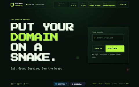 Sneks.lol — Put Your Domain on a Snake — screenshot