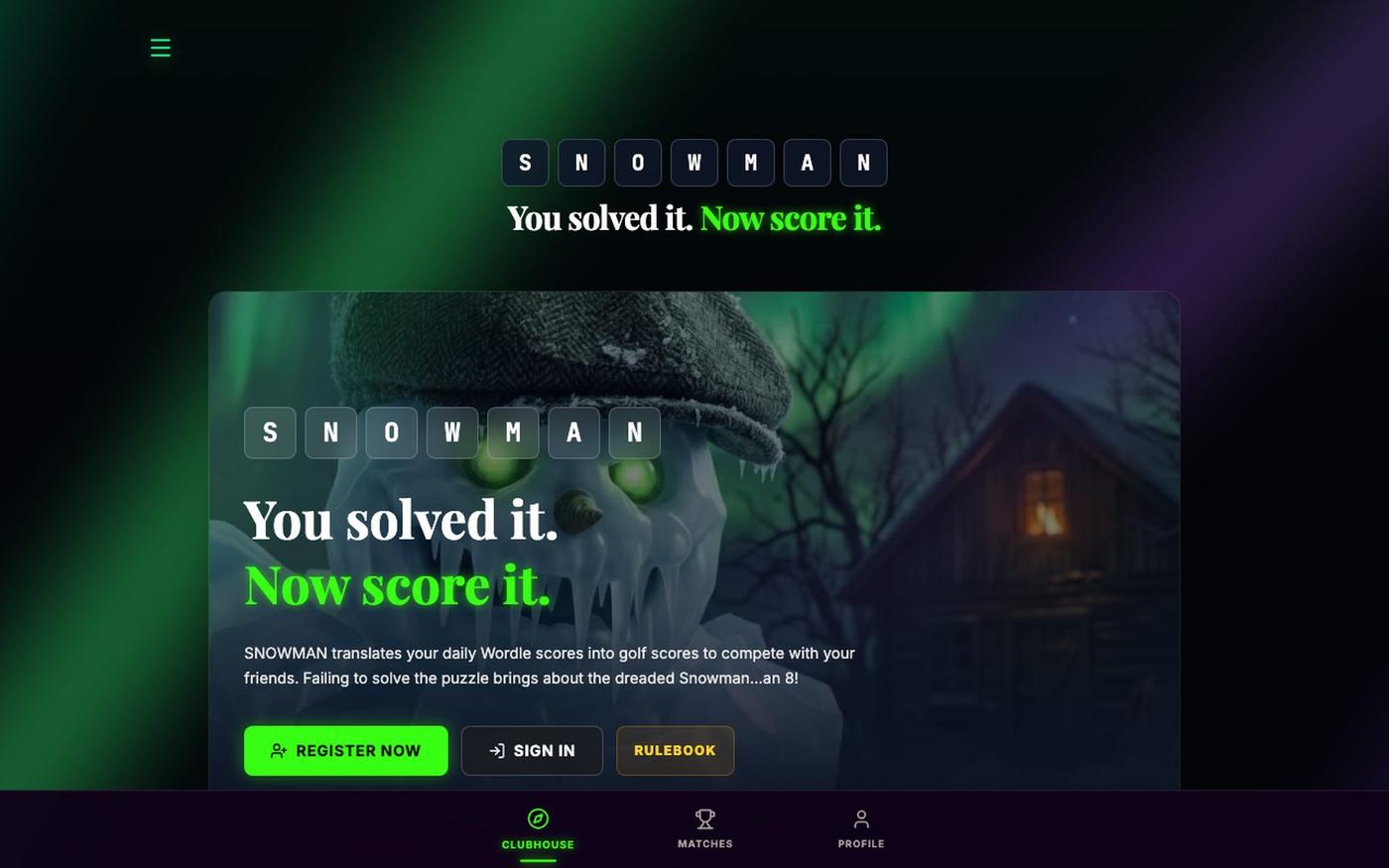 Snowman — Wordle Golf Matchplay — screenshot