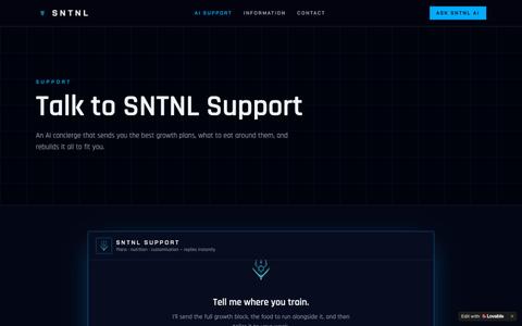 SNTNL Support — AI Training Concierge — screenshot