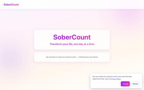SoberCount | Sobriety Counter & Recovery Resources — screenshot