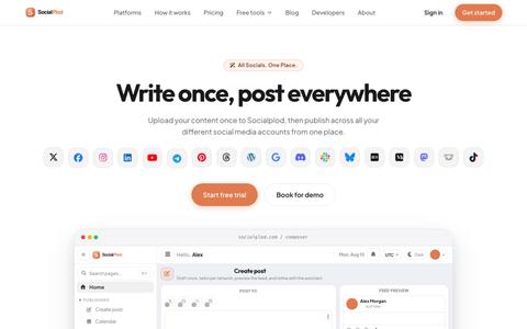 Socialplod | Post to all your social accounts from one dashboard — screenshot