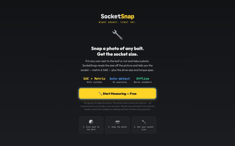 SocketSnap — Snap a Photo, Get the Right Socket Size — screenshot