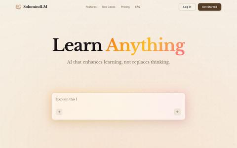 SolomindLM — Free AI Study Tool for PDFs, Flashcards & Research — screenshot