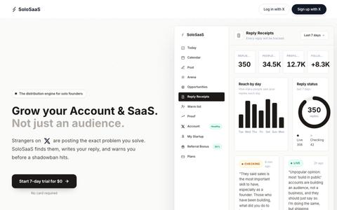 Distribution Engine for Solo Founders | SoloSaaS — screenshot