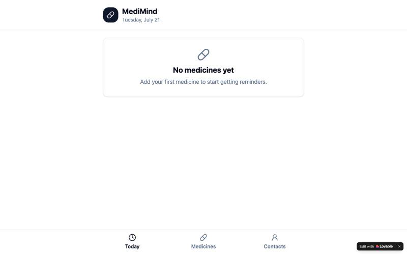 MediMind — Simple Medication Reminders for Seniors — screenshot