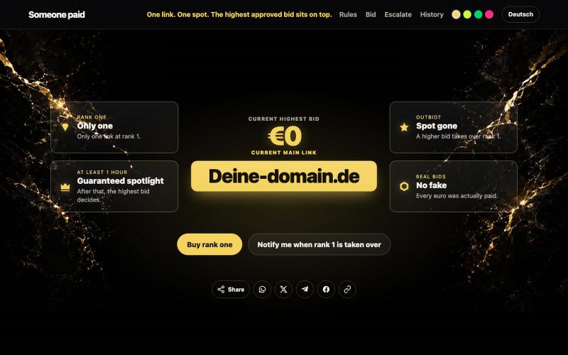 Someone paid – the most expensive link on the web — screenshot