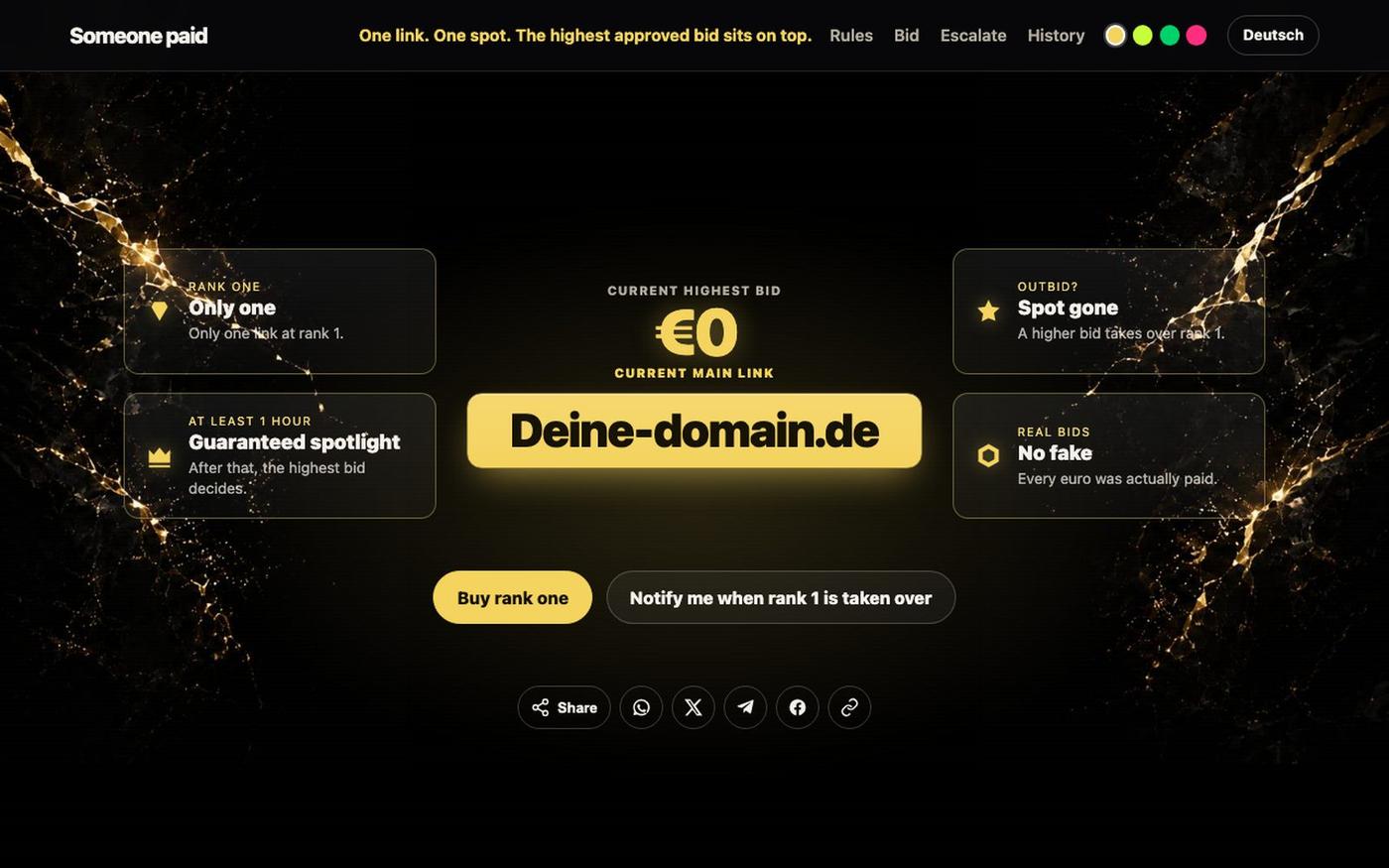 Someone paid – the most expensive link on the web — screenshot