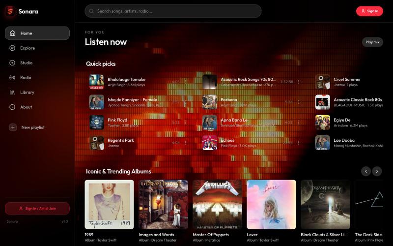 Sonara Music — screenshot