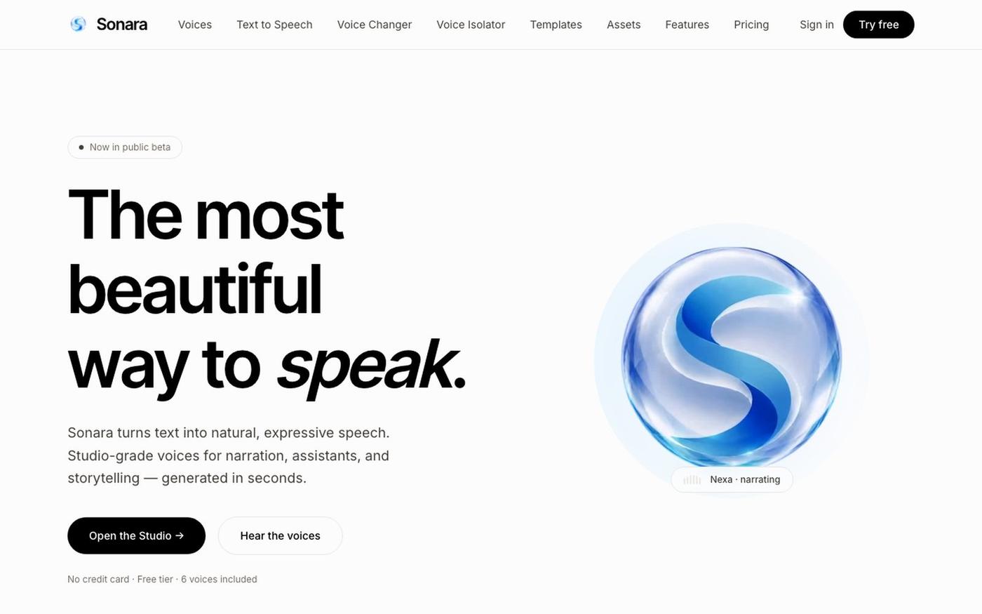 Sonara — Text to Speech, beautifully — screenshot