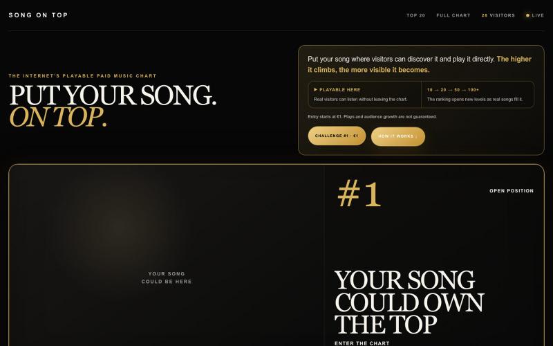 SONG ON TOP — The playable paid music chart — screenshot