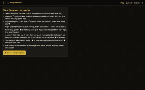 Songwarrior — screenshot