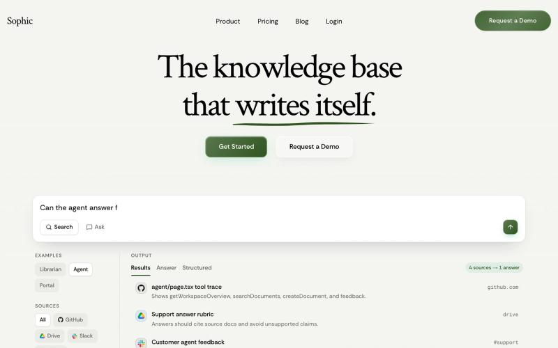 Custom Knowledge Interfaces from One Source of Truth | Sophic — screenshot